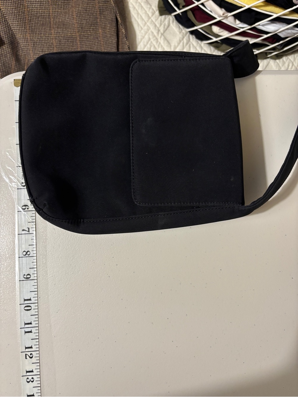 HOBO Black Compact Crossbody Bag Nylon Medium Organizer 90s Minimalist Travel - Picture 16 of 16